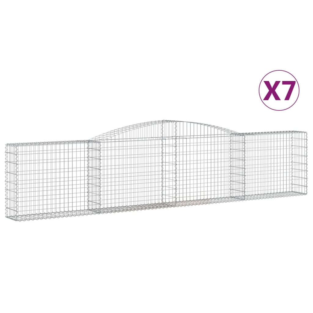 Vidaxl Schans kurver 7 St Vaulted 400x30x80 100 cm jern