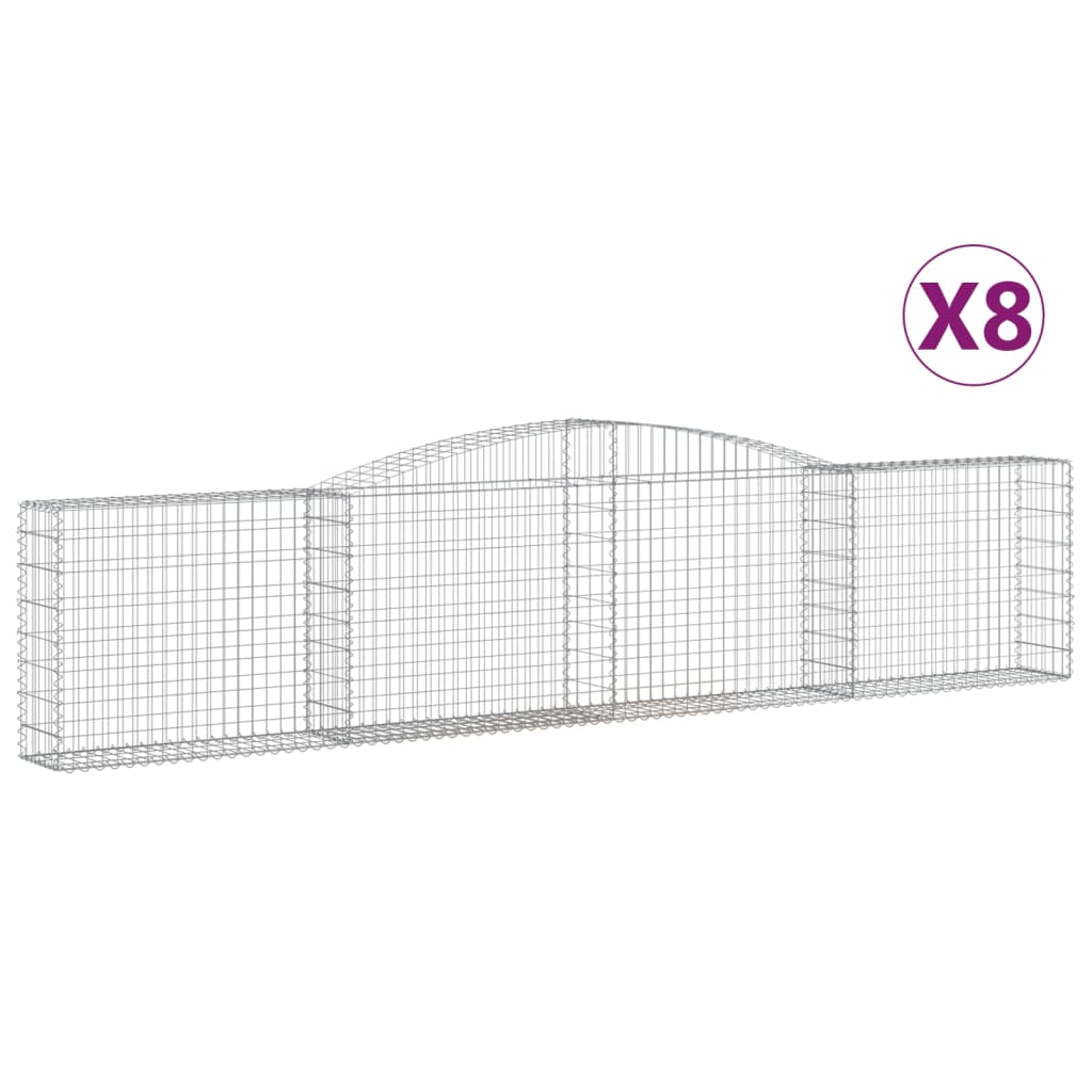 Vidaxl Schans kurver 8 st Vaulted 400x30x80 100 cm jern