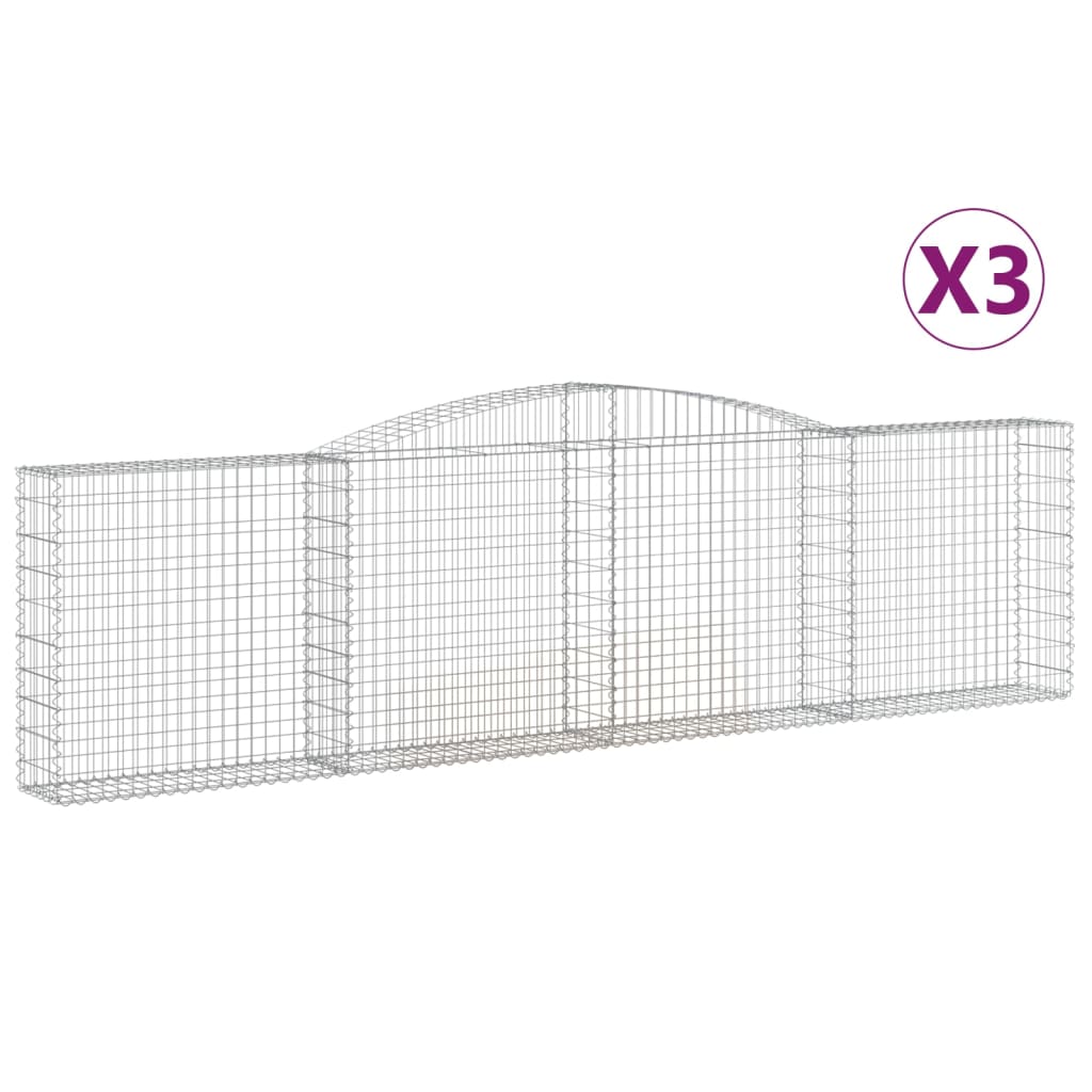 Vidaxl Schans kurver 3 St Vaulted 400x30x100 120 cm jern