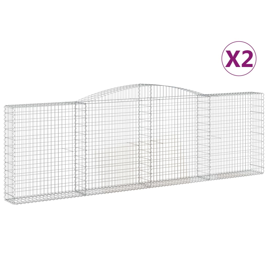 VidaXL Schans baskets 2 ST vaulted 400x30x120 140 cm iron