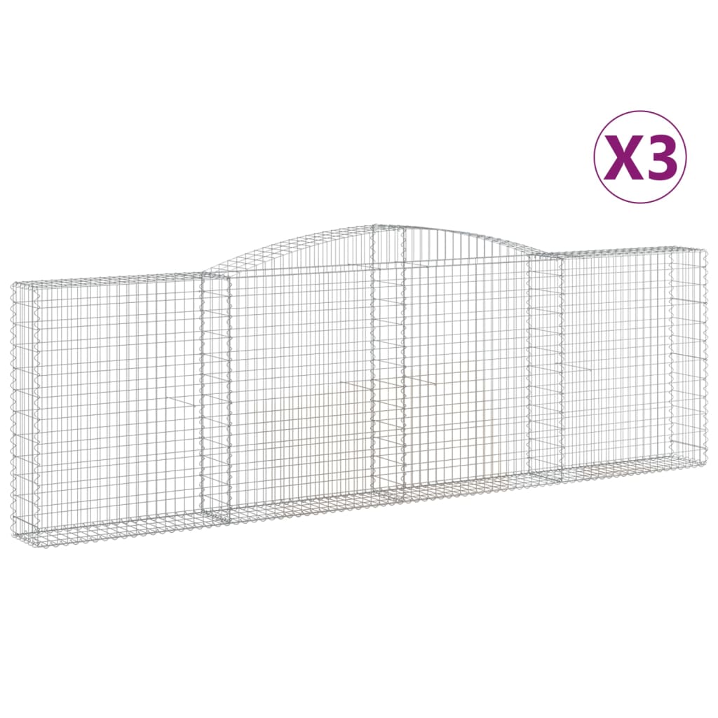 Vidaxl Schans kurver 3 St Vaulted 400x30x120 140 cm jern