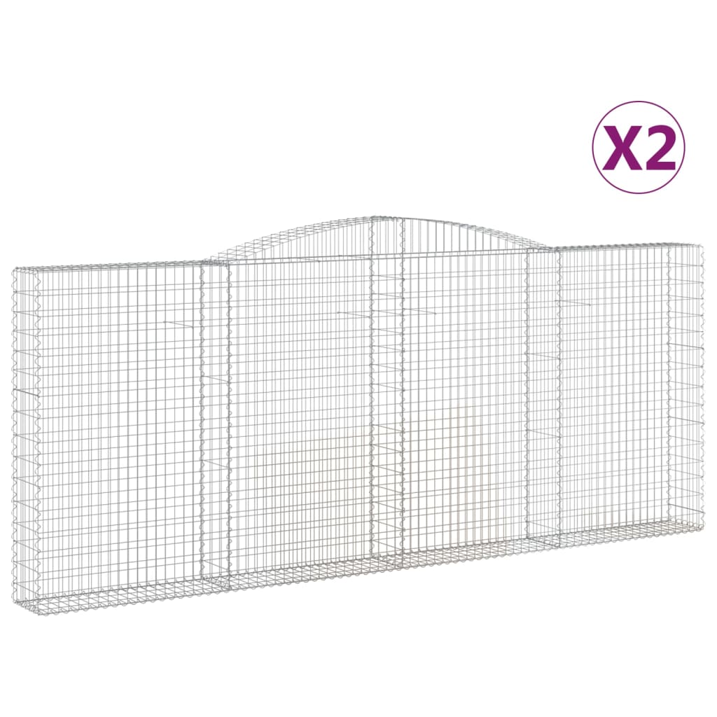 VidaXL Schans baskets 2 ST vaulted 400x30x160 180 cm iron