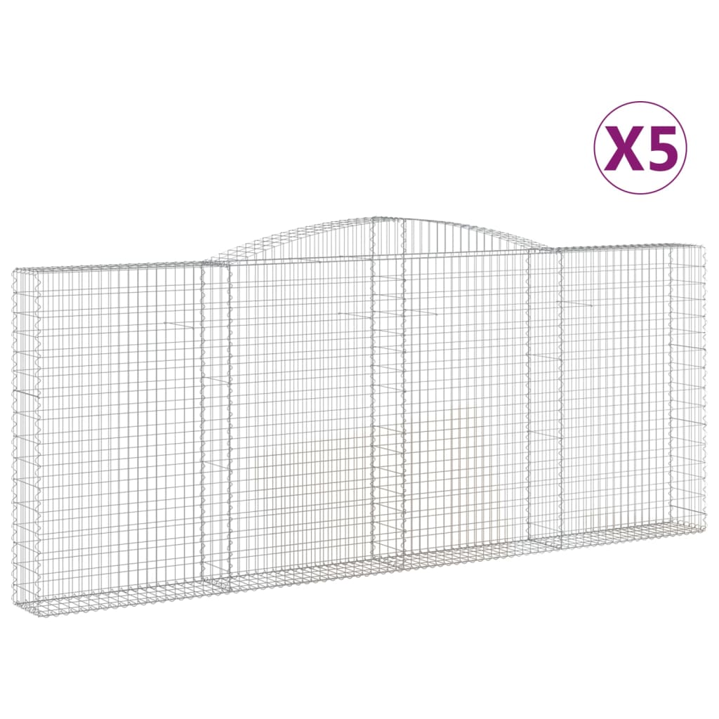 Vidaxl Schans Kosze 5 ST sklepione 400x30x160 180 cm żelazo