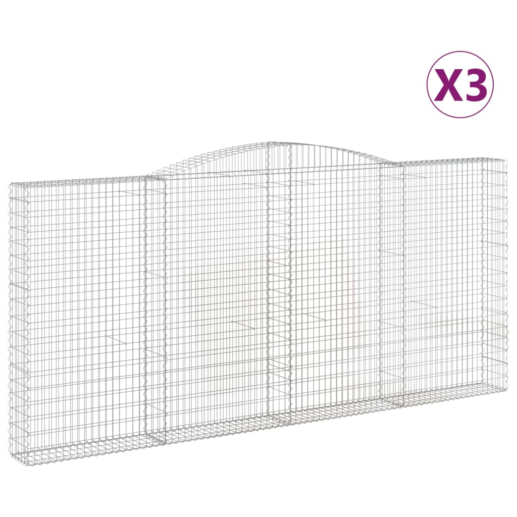 VidaXL Schans baskets 3 ST vaulted 400x30x180 200 cm iron