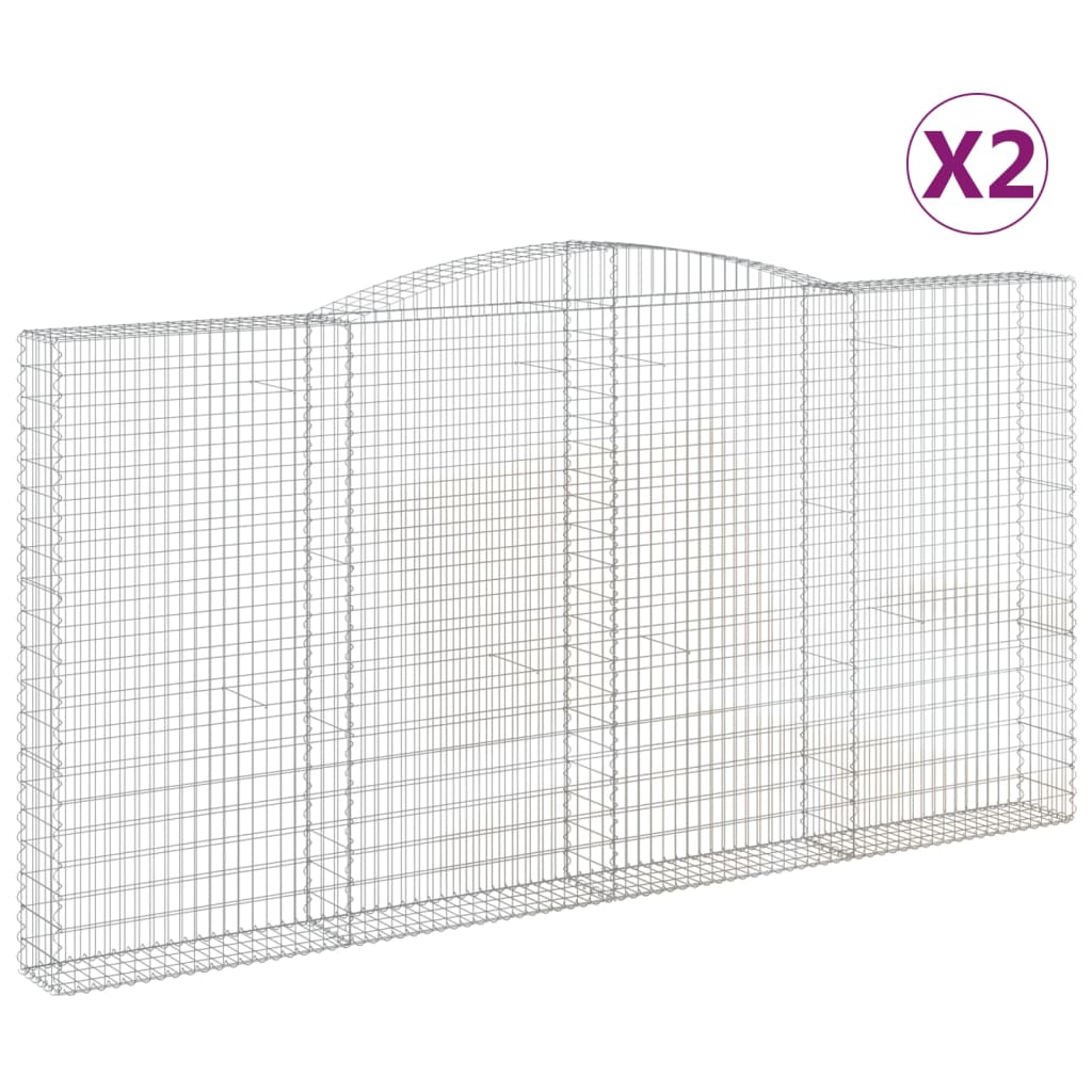 Vidaxl Schans Kosze 2 ST sklepione 400x30x200 220 cm żelazo