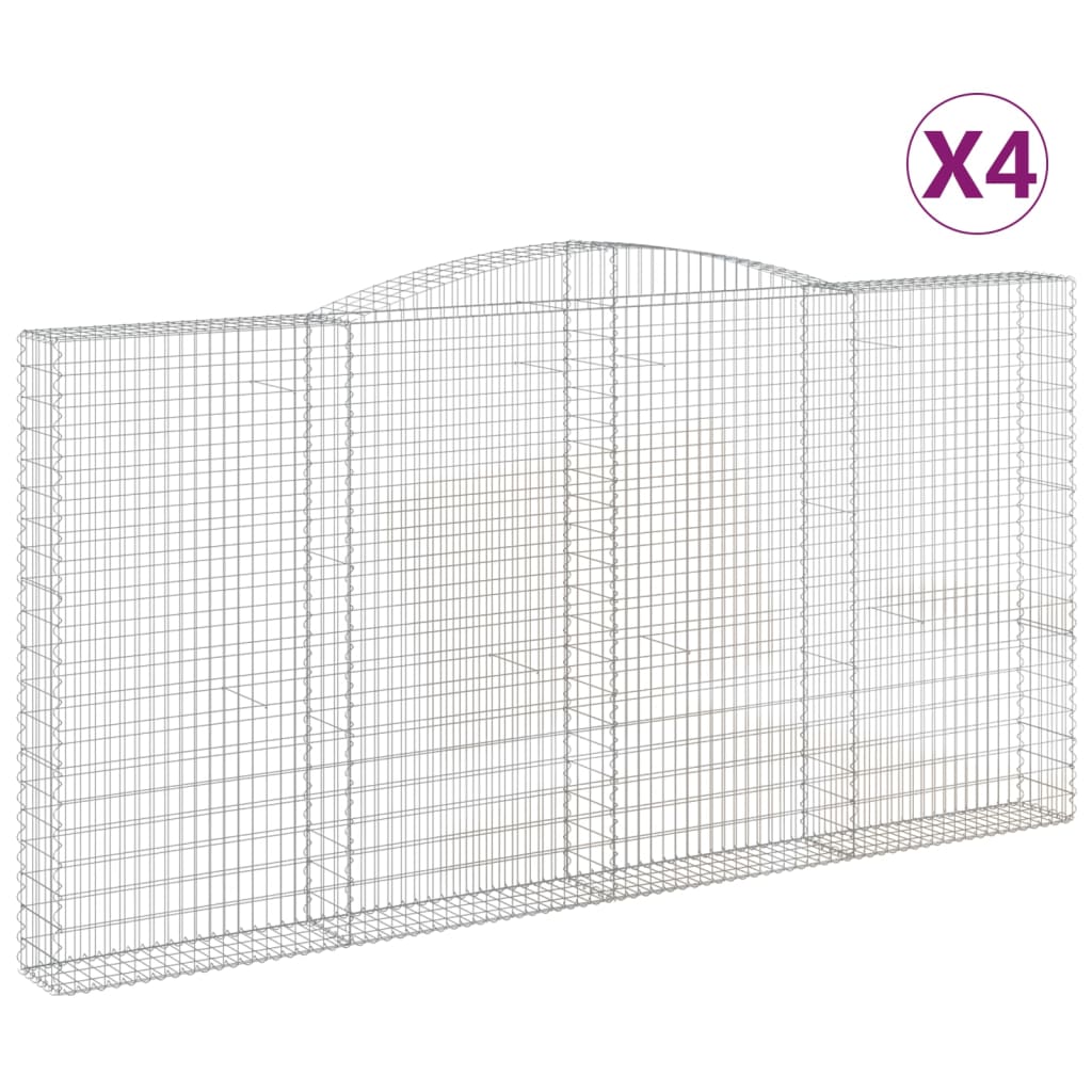 VidaXL Schans baskets 4 ST vaulted 400x30x200 220 cm iron