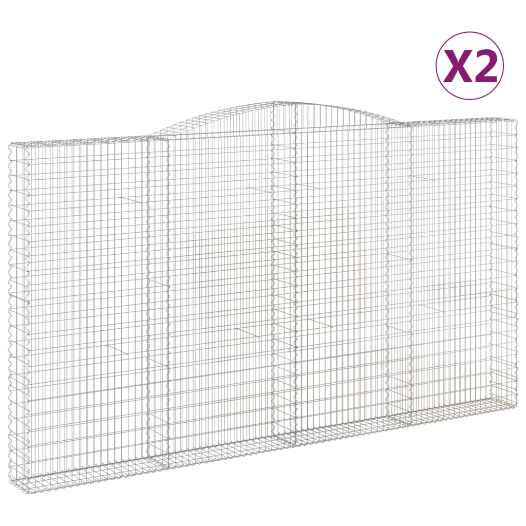 Vidaxl Schans košare 2 St obokano 400x30x220 240 cm železo