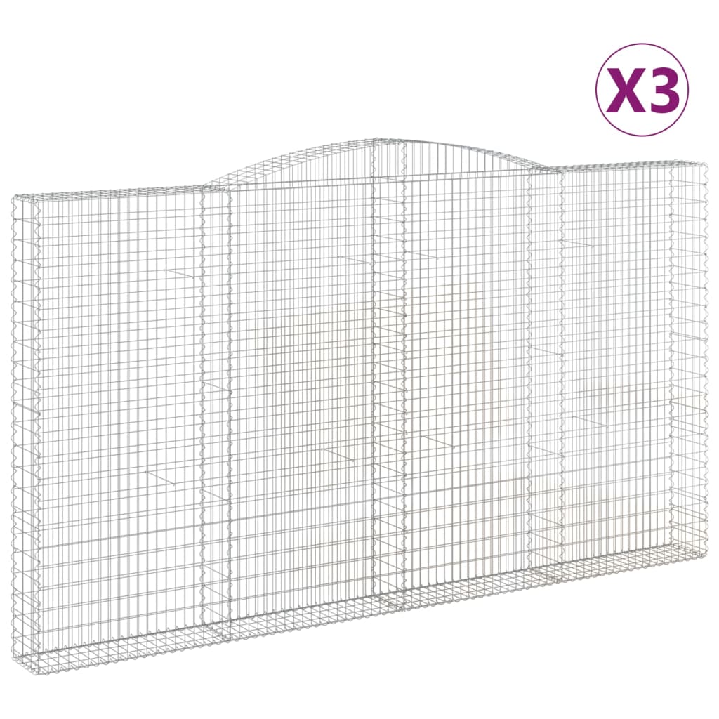 Vidaxl Schans Koše 3 St. Kleated 400x30x220 240 cm železo