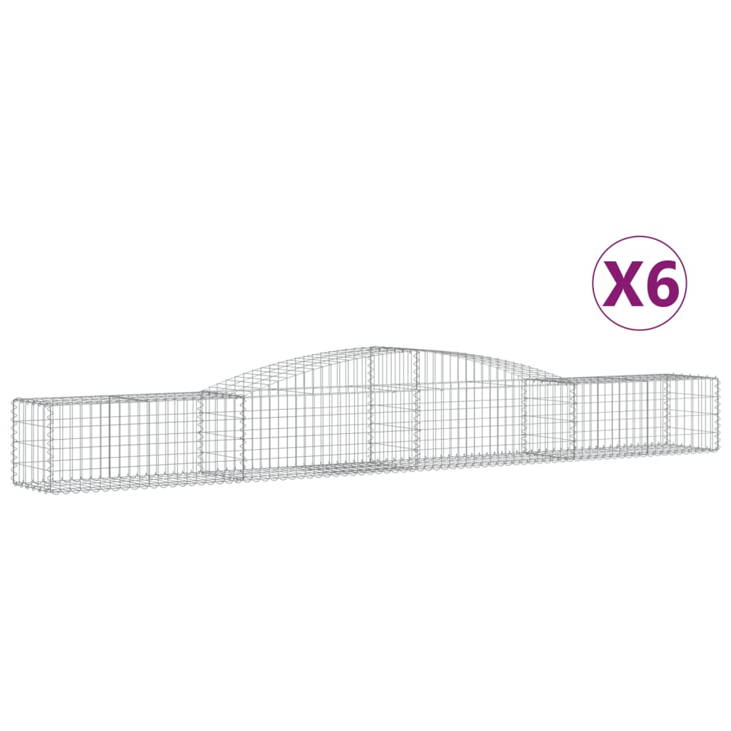 Vidaxl Schans kurver 6 st Vaulted 400x50x40 60 cm jern