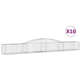 VidaXL Schans baskets 10 st vaulted 400x50x40 60 cm galvanized iron