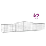 VidaXL Schans baskets 7 st vaulted 400x50x60 80 cm galvanized iron