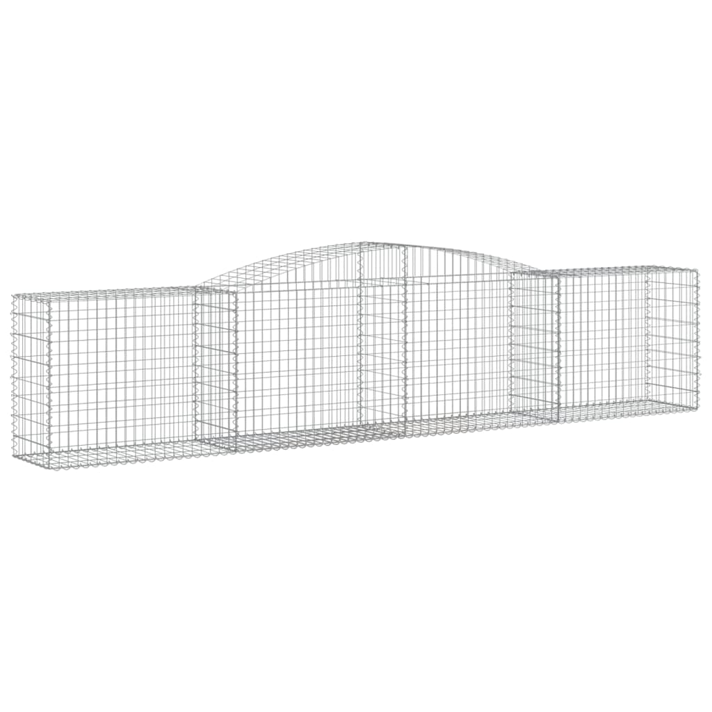 VidaXL Schans baskets 2 st vaulted 400x50x80 100 cm galvanized iron