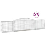 Vidaxl Schans Cestini 3 Stated 400x50x80 100 cm Galvanizzato