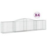 VidaXL Schans baskets 4 st vaulted 400x50x80 100 cm galvanized iron