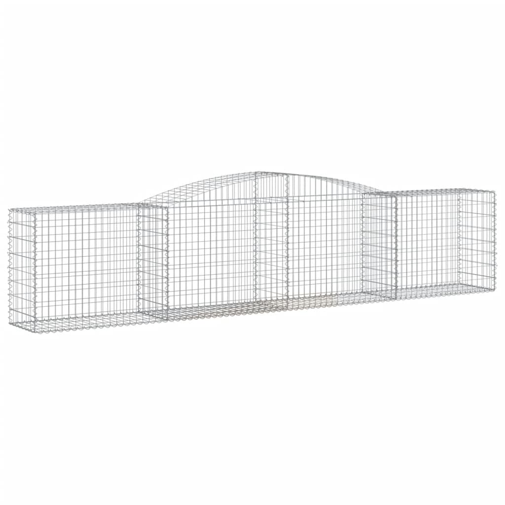 VidaXL Schans baskets 8 st vaulted 400x50x80 100 cm galvanized iron