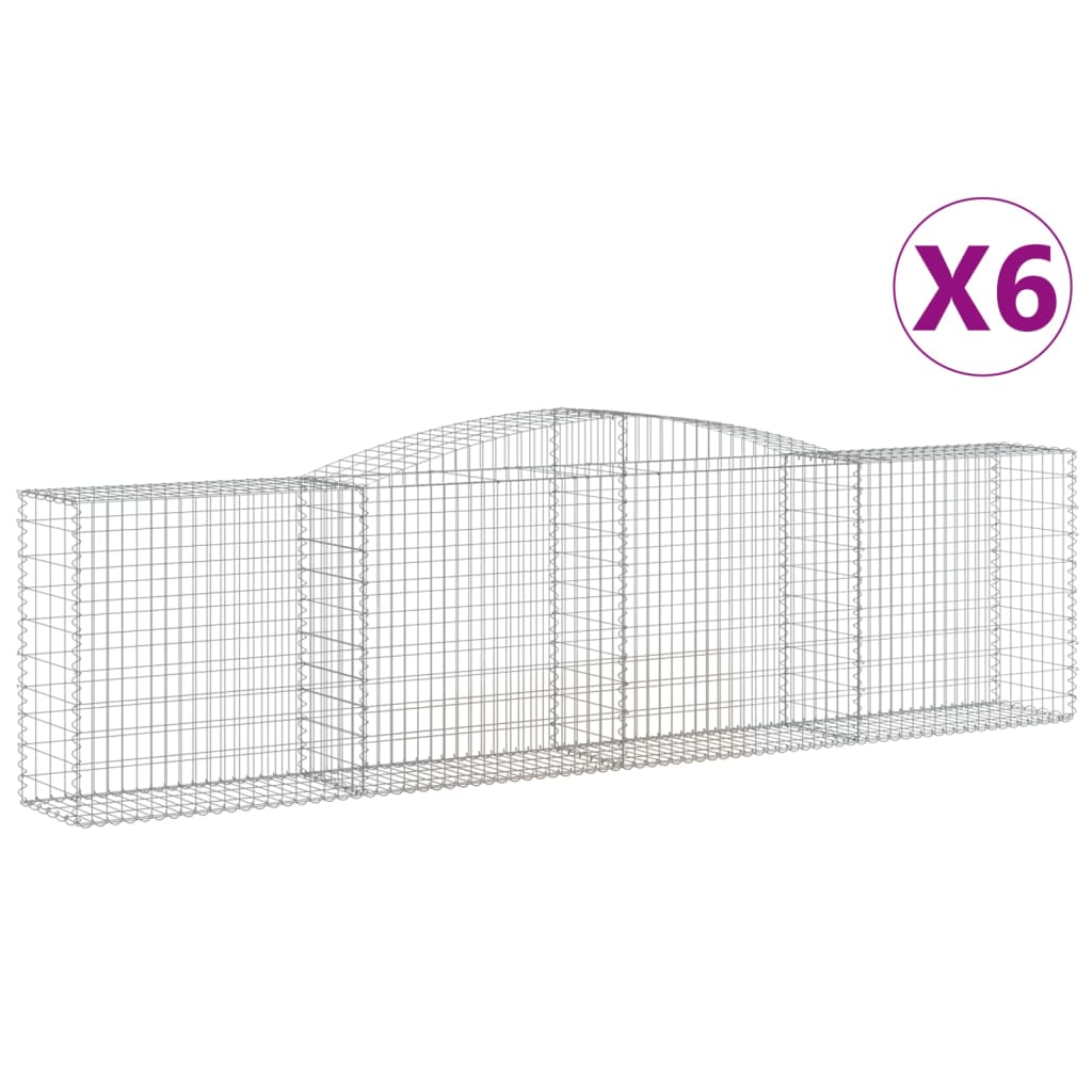 VidaXL Schans baskets 6 st vaulted 400x50x100 120 cm iron