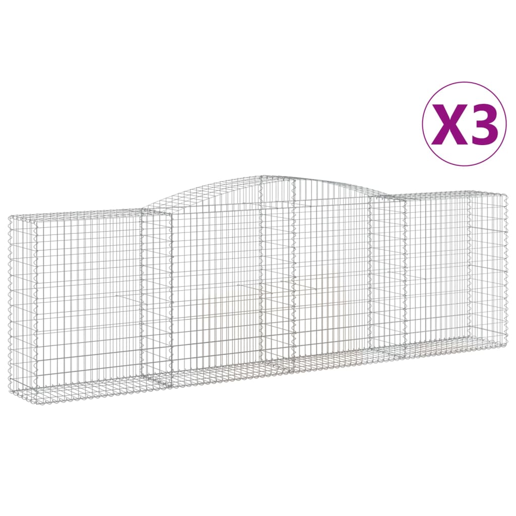 Cestas Vidaxl Schans 3 st 400x50x120 140 cm de hierro