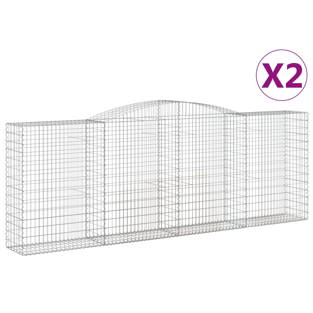 Vidaxl Schans Pankets 2 ST Voûté 400x50x140 160 cm fer