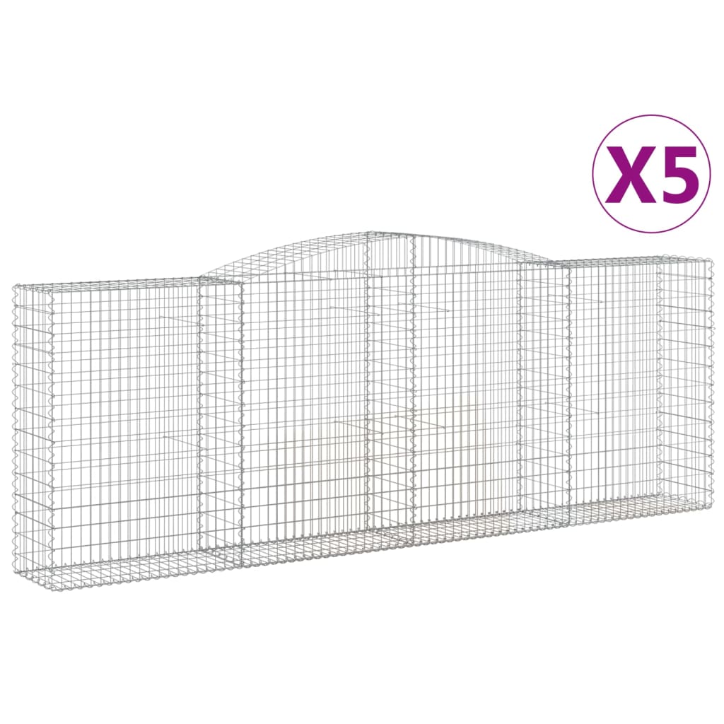 Vidaxl Schans Kosze 5 ST sklepione 400x50x140 160 cm żelazo