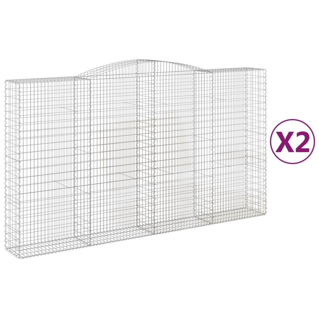 Vidaxl Schans kurver 2 st Vaulted 400x50x220 240 cm jern