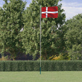 Indicateur Vidaxl avec drapeau Danemark 6,23 m en aluminium