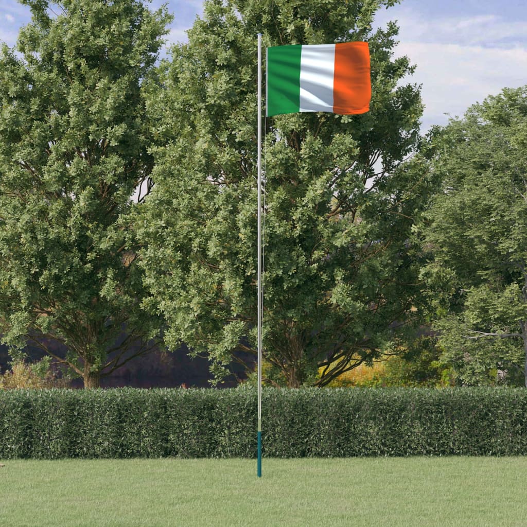 Vidaxl Fändel mat Flagpole Irland 6.23 M Aluminium