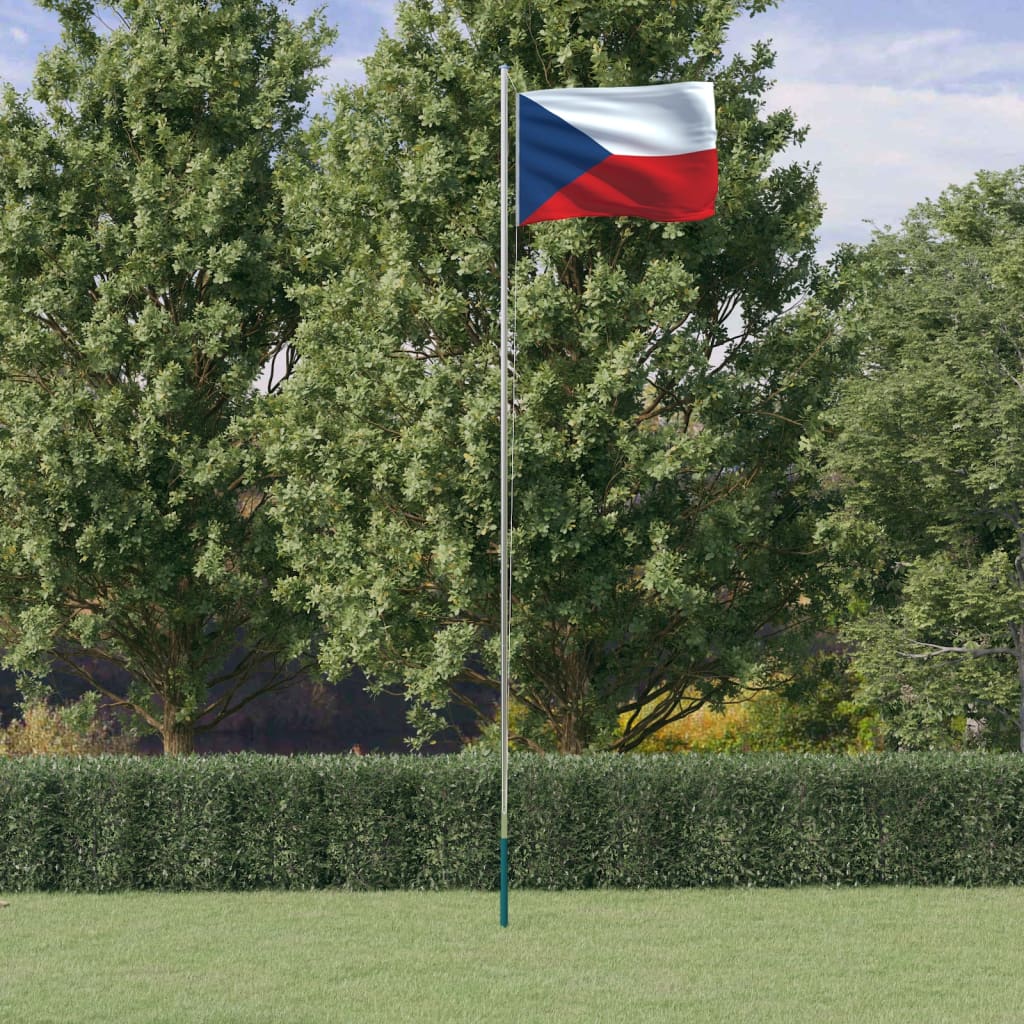 Drapeau Vidaxl avec drapeau tchèque République de 6,23 m en aluminium