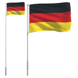 Vidaxl flag with flagpole Germany 5.55 m aluminum