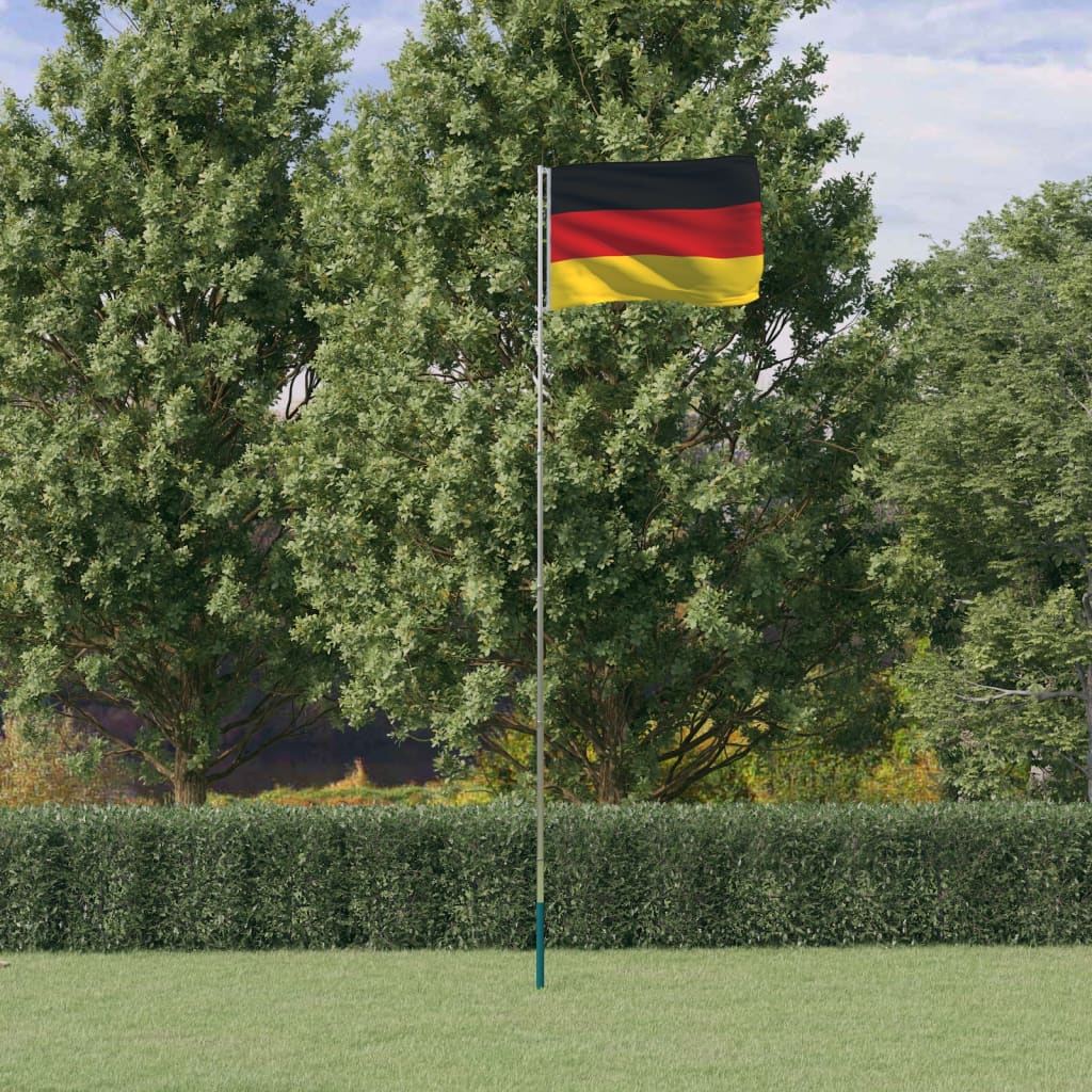 Vidaxl flag with flagpole Germany 5.55 m aluminum