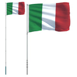 Zastava Vidaxl z aluminijem FlagPole Italy 5,55 M