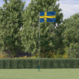 Vidaxl flag with flagpole Sweden 5.55 m aluminum