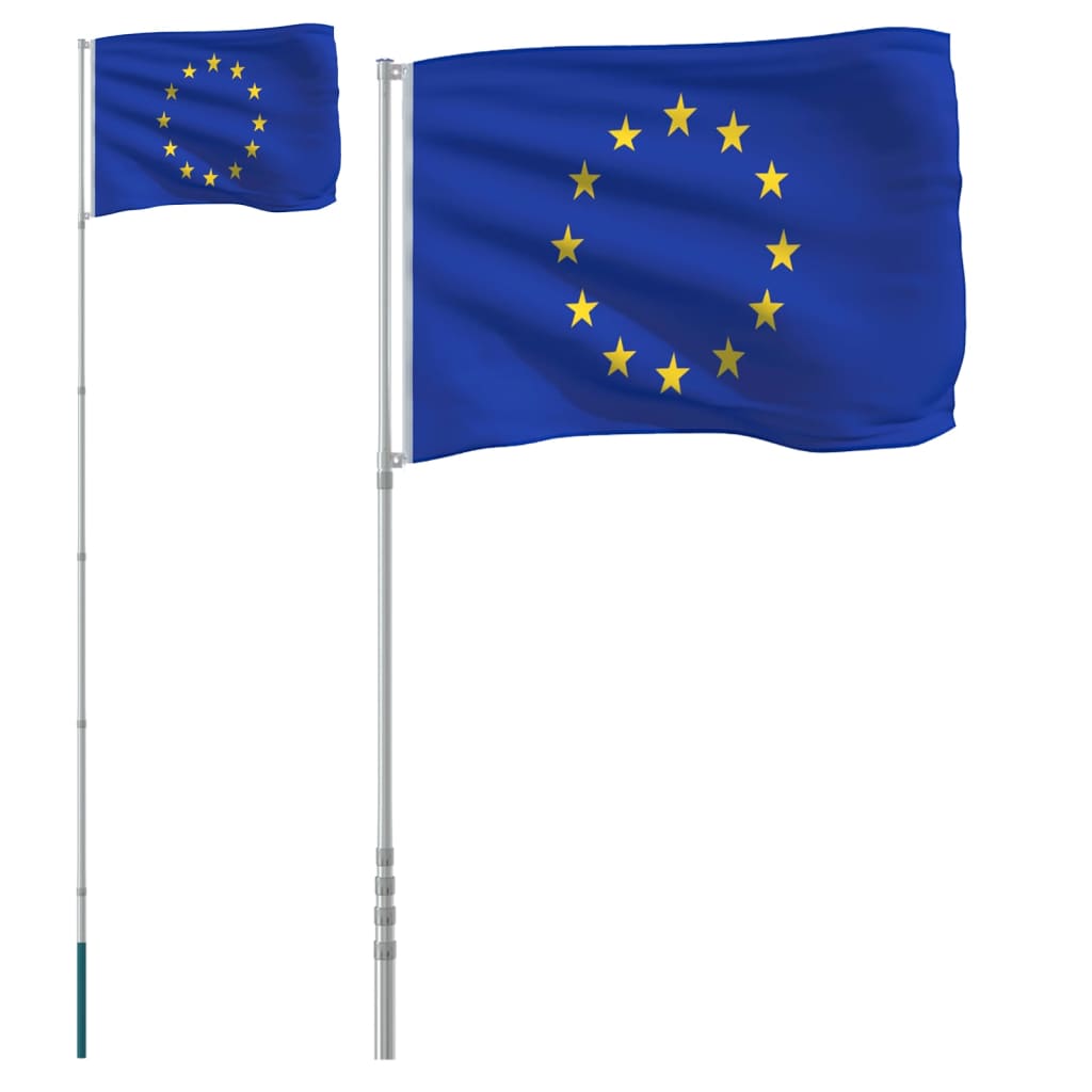 Vidaxl Flag med Flagpole Europe 5.55 M aluminium