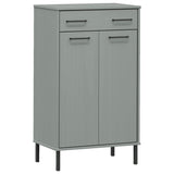 VidaXL shoe cabinet with metal legs oslo solid pine gray gray