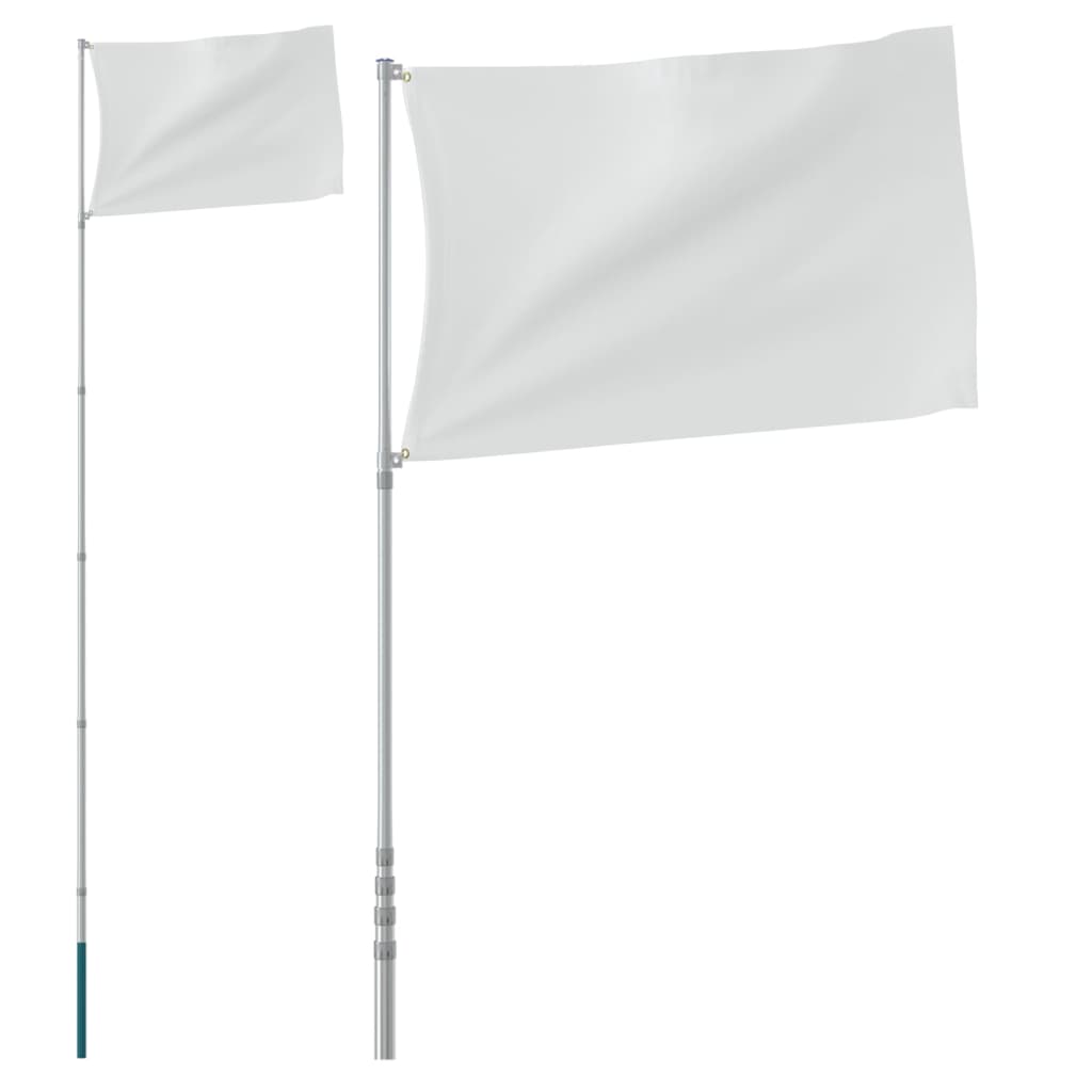 Vidaxl Flagôle télescopique 5,55 m en aluminium argent couleur