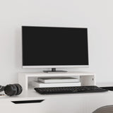 VidaXL Monitorstandaard 50x27x10 cm massief grenenhout wit