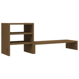 Vidaxl Monitor Stand 81x20x30 cm Miele di pino solido marrone