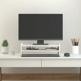 VidaXL Monitorstandaard 50x27x15 cm massief grenenhout wit