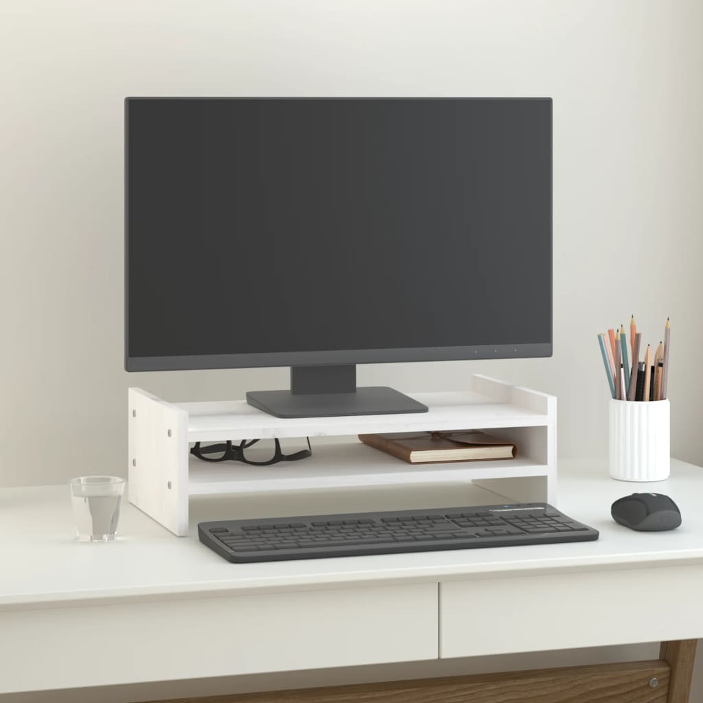 Vidaxl Monitor stands 50x27x15 cm Solid pine white