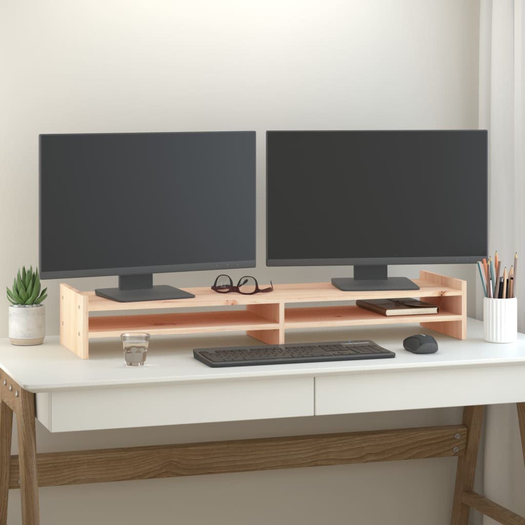 Vidaxl Monitor Standard 100x27x15 cm Solid Pine