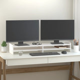 VidaXL Monitorstandaard 100x27x15 cm massief grenenhout wit