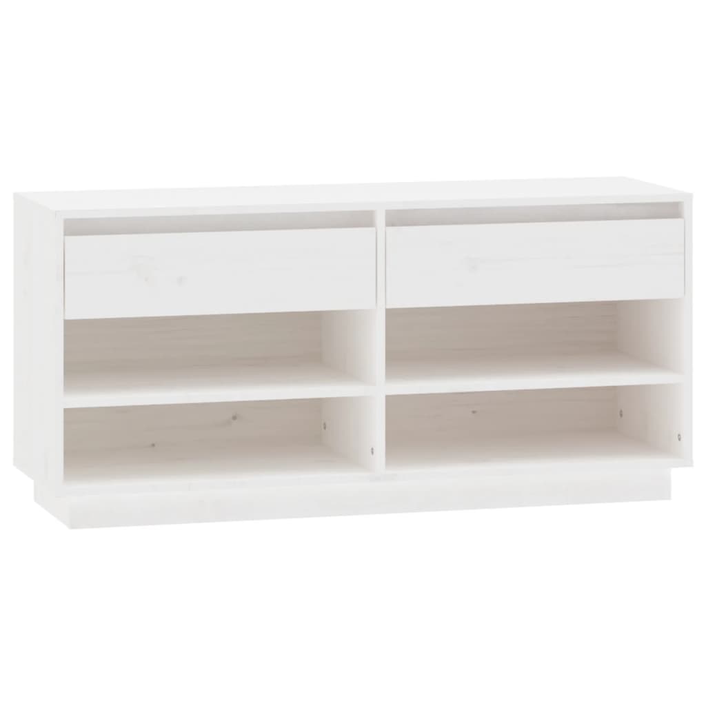 Armoire à chaussures Vidaxl 110x34x52 cm en pin massif blanc