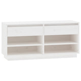 Vidaxl Cabinet da scarpe 110x34x52 cm Pino solido bianco