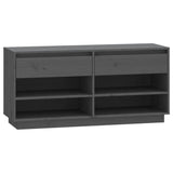 Vidaxl Shoe Cabinet 110x34x52 cm Solid Pine Grey