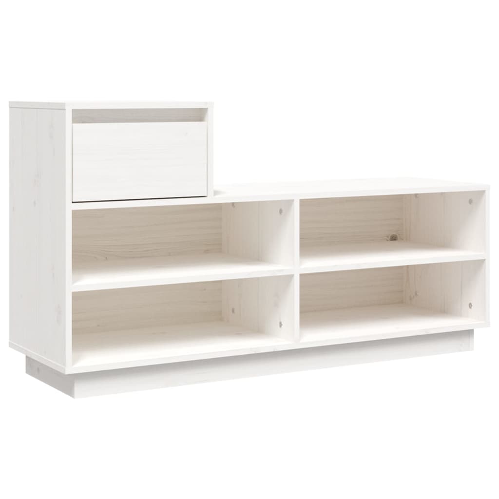 Armoire à chaussures vidaxl 110x34x61 cm en pin massif blanc