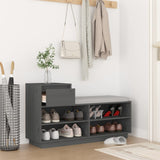 Armoire à chaussures Vidaxl 110x34x61 cm en pin massif gris