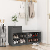 Armoire à chaussures Vidaxl 110x34x61 cm en pin massif gris