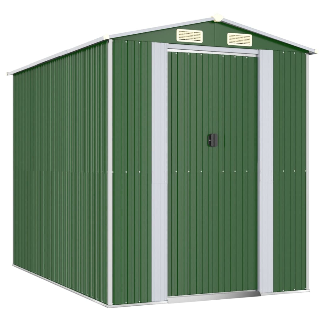 Vidaxl Garden Shed 192x274x223 cm galvaniseret stålgrøn