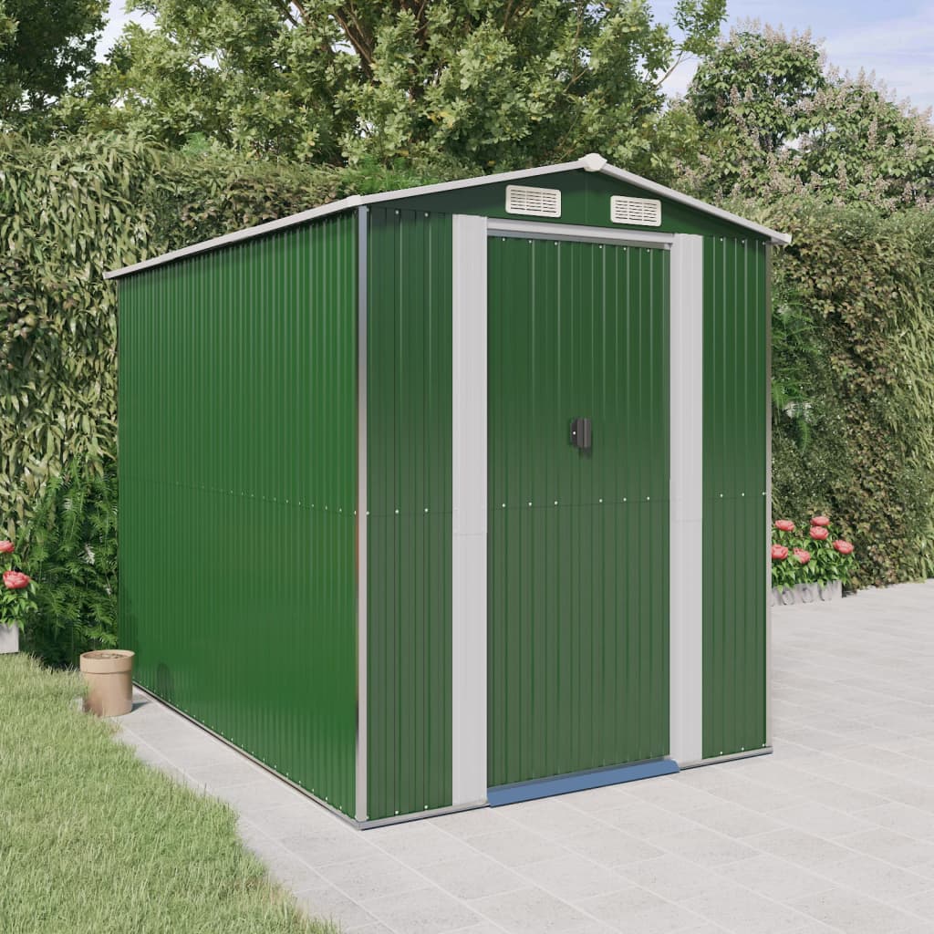 Vidaxl Garden Shed 192x274x223 cm galvaniseret stålgrøn