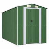 Vidaxl Garden Shed 192x357x223 cm galvaniseret stålgrøn