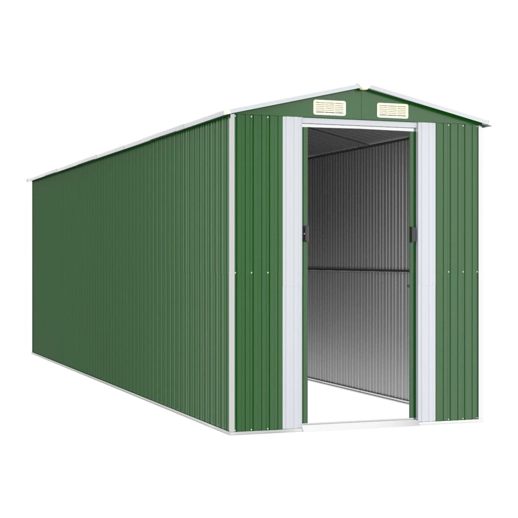 Vidaxl Garden Shed 192x689x223 cm galvaniseret stålgrøn